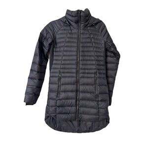 LL Bean Women's Ultralight 80% Down Hooded Coat Black Sz XXS 518314